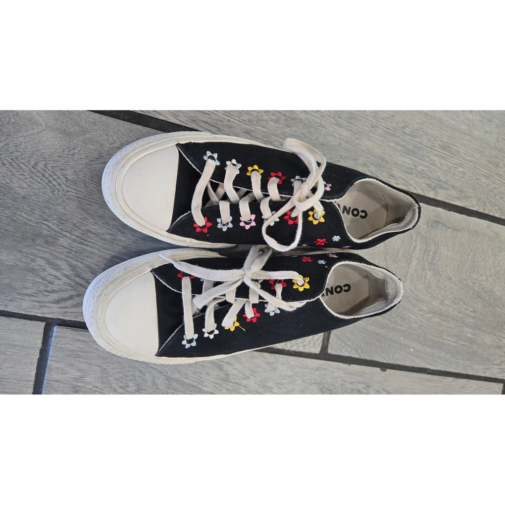 Converse Chuck Taylor All Star Lift Platform Floral Black Sneakers A02566C Sz 6